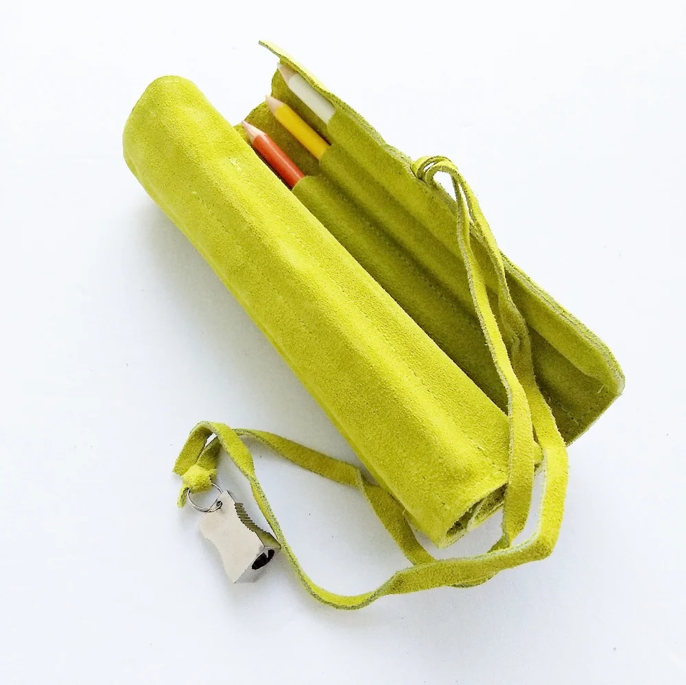 ARTIST Pencils Color Set Travel Case Drawing Bright Lime Suede